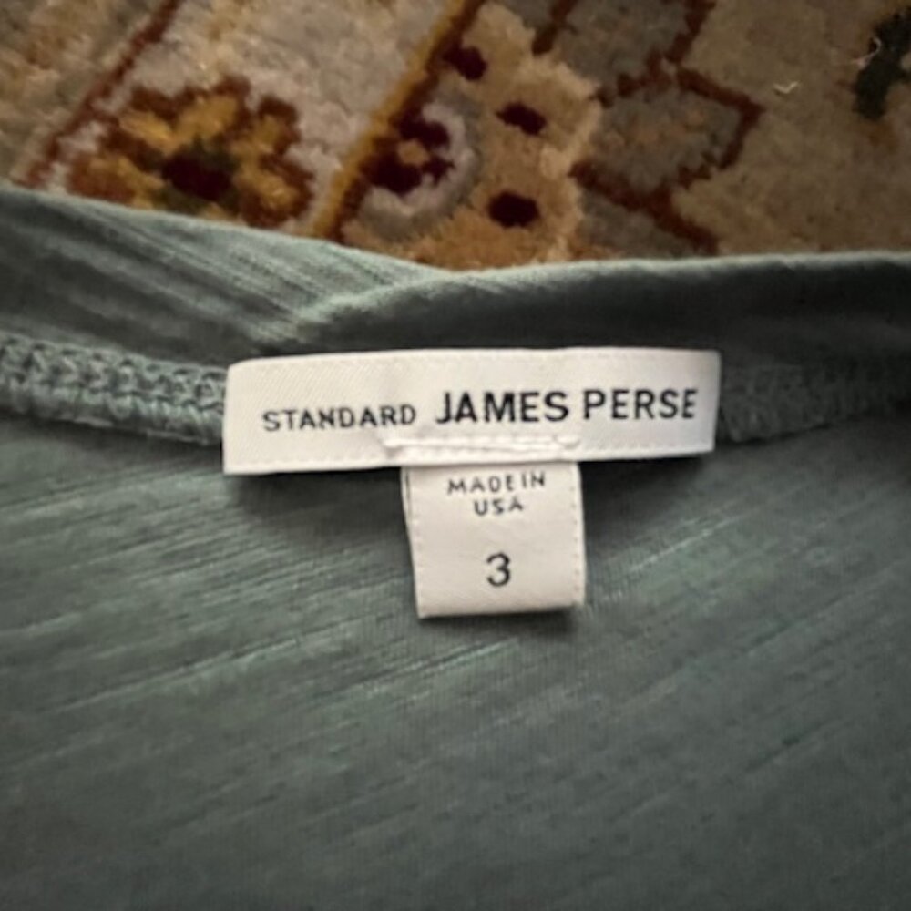 James Perse ultra lightweight cotton jersey t-shirt, beautiful green, size 3.